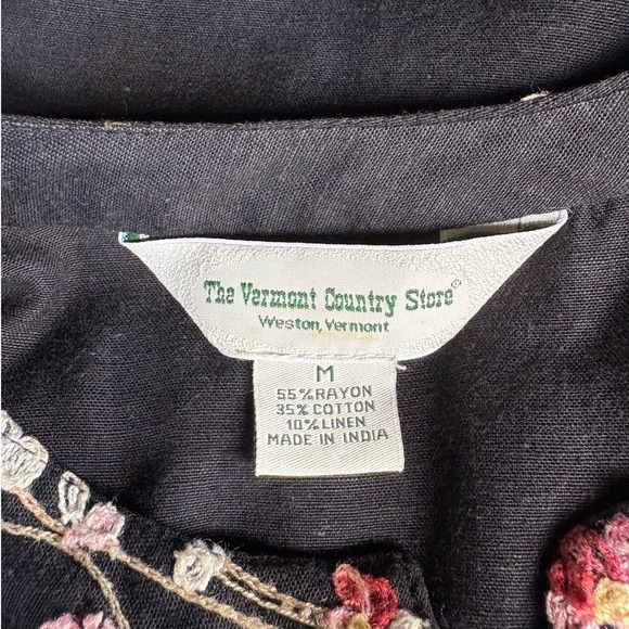 Vermont Country Store Embroidered Floral Cottagecore Boho Cardigan Jacket - M - Picture 9 of 10